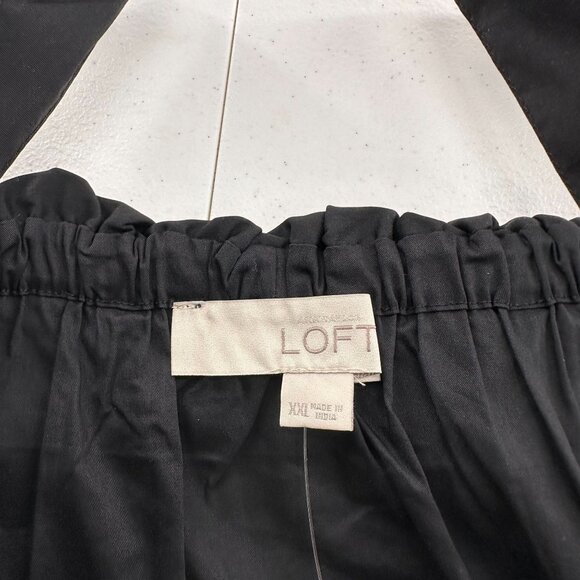 Ann Taylor LOFT Black Off-The-Shoulder Button Front Blouse XXL Milk Maid Peasant - Picture 3 of 11